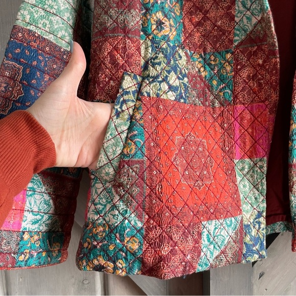 The Odell’s Women’s Mathilde Patchwork Coat Garnet‎ Hill Small $208 cottagecore - Picture 9 of 11